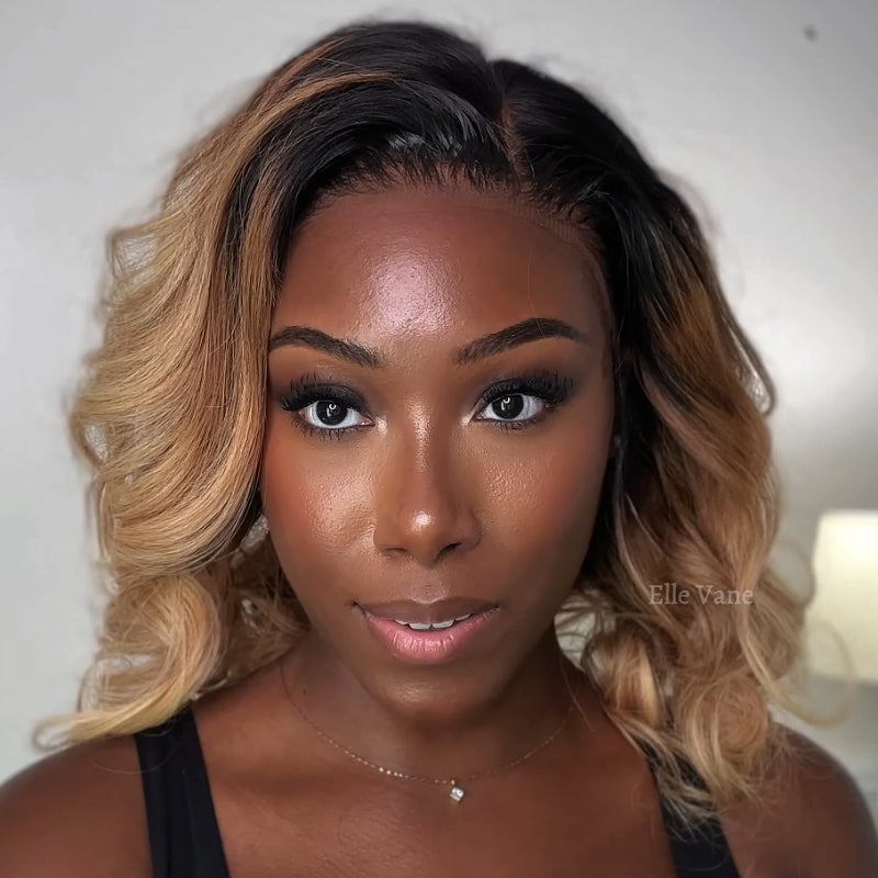 Elle Vane Ombre Blonde and Honey Highlights 13x4 Lace Front Wig