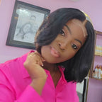 Elle Vane Glueless Middle-parted Black 5x5 Lace Bob Wig