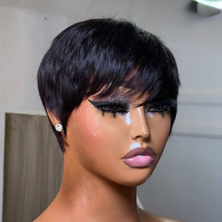 Elle Vane Put on & Go Natural Black Short Pixie Cut Wig