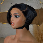 Elle Vane Short Pixie Cut With Long Bangs 13x4 Lace Human Hair Wig