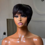Elle Vane Put on & Go Natural Black Short Pixie Cut Wig