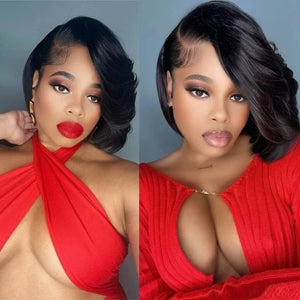Elle Vane Realistic Lace Glueless Side Parted Bob Wig