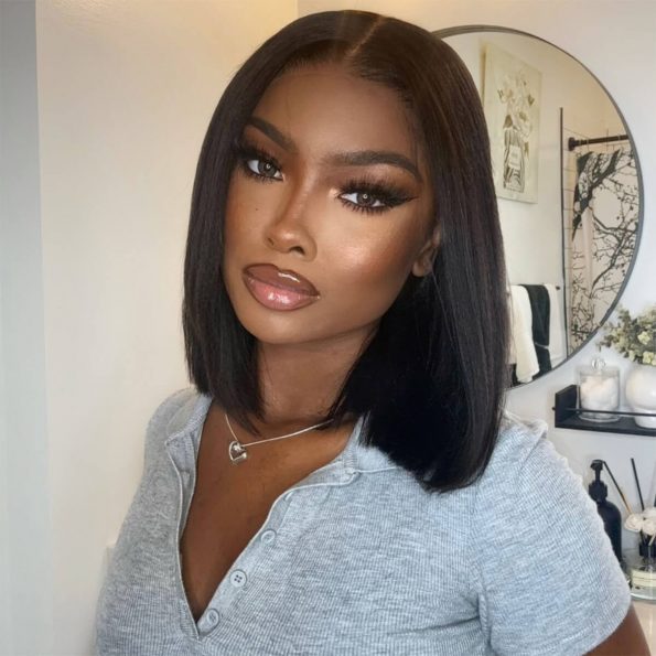 Elle Vane Beginner Friendly Glueless Silky Blunt 5x5 Lace Bob Wig