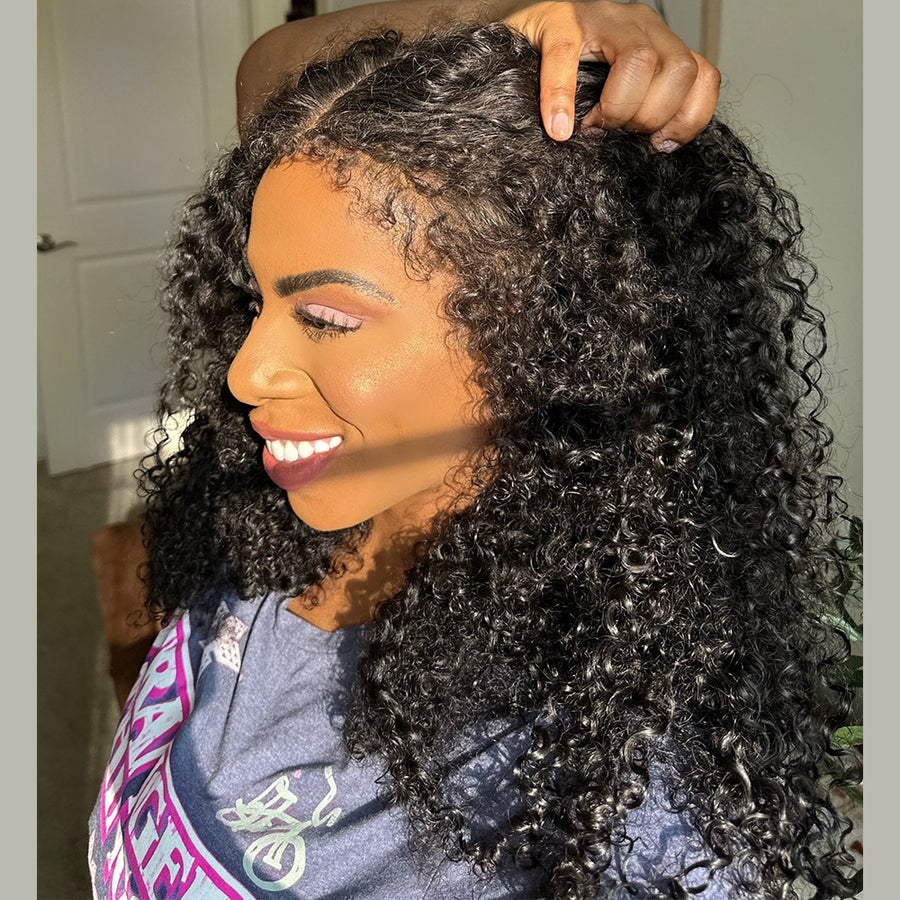 Ventilated Realistic Curly Edges Lace Wig