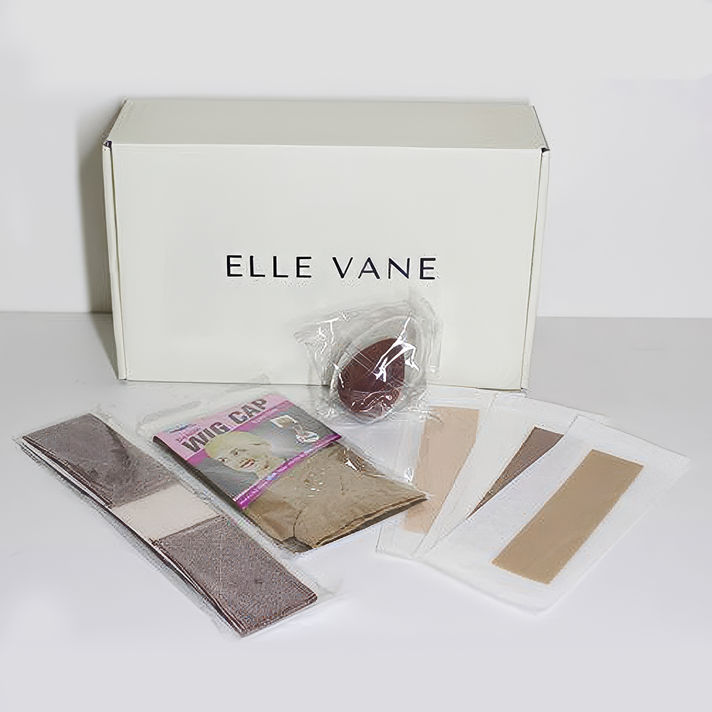Elle Vane Hair Glueless Ginger Brown Root Curly Wig with Bangs