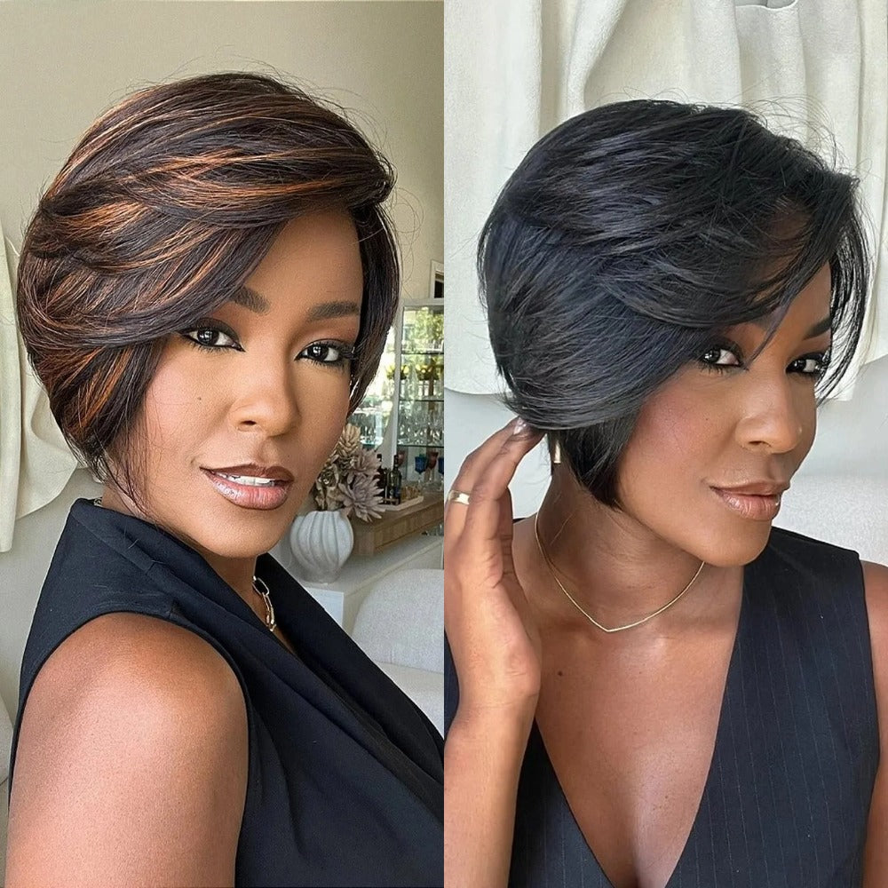 Elle Vane Boss Lady Side Part Layered Pixie Cuts Wig