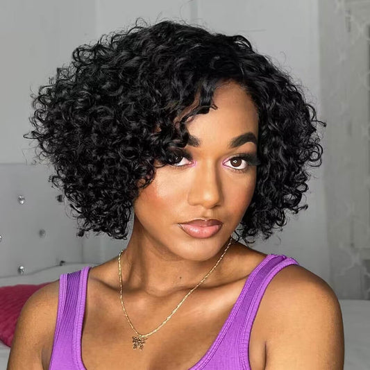 Short Cut Water Wave Glueless Pre-cut Bob 5×5 HD Lace Wig