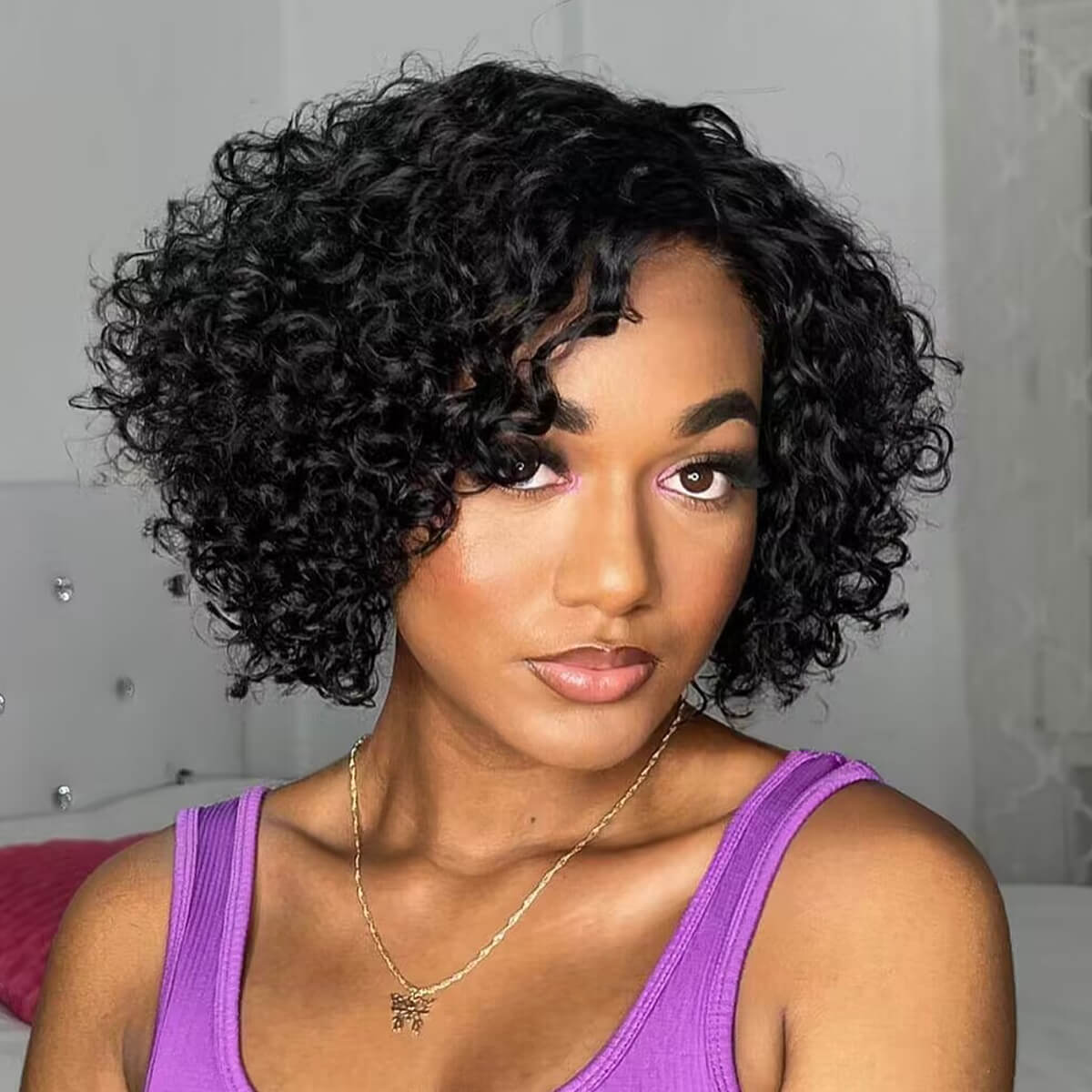 Elle Vane Short Cut Water Wave Glueless Bob 5×5 HD Lace Wig