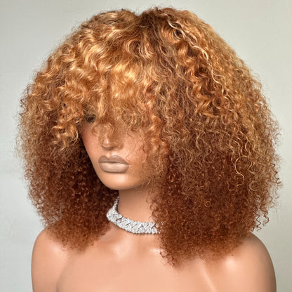 Glueless thinning bangs Curly Wig