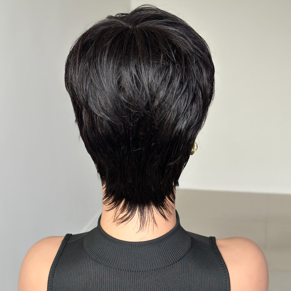 Short Pixie Cut Wet Styling Wig With Bangs