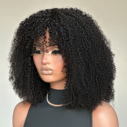 Glueless thinning bangs Curly Wig