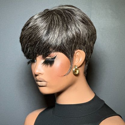Elle Vane Pixie Cut Glueless Wig with Bangs