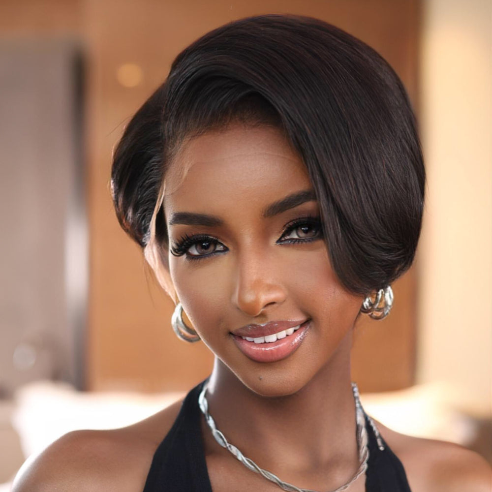 Elle Vane Brown Highlight Boss Lady 13x4 Lace Bob Wig