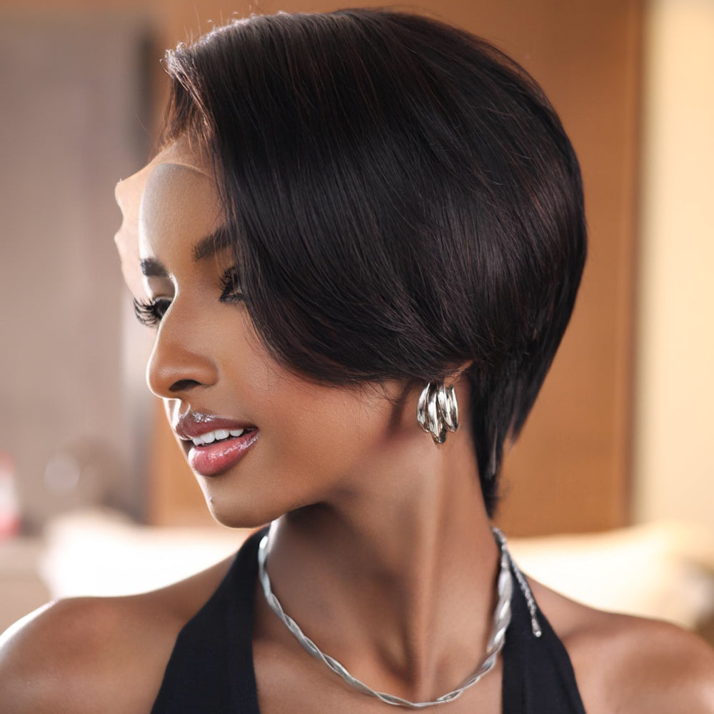 Elle Vane Brown Highlight Boss Lady 13x4 Lace Bob Wig