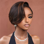 Elle Vane Brown Highlight Boss Lady 13x4 Lace Bob Wig
