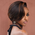 Elle Vane Brown Highlight Boss Lady 13x4 Lace Bob Wig