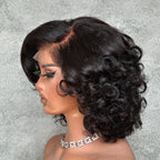 Elle Vane Short Layered Bouncy Curly With Kinky Edges HD Lace Wig