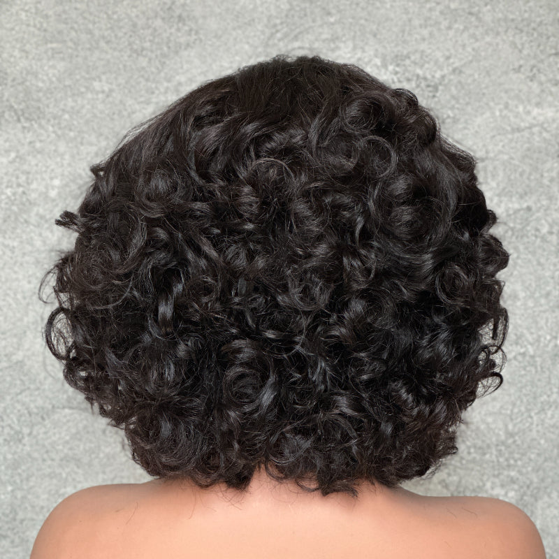 Short Layered Bouncy Curly With Kinky Edges HD Lace Wig