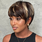 Elle Vane Pixie Cut Glueless Wig with Bangs