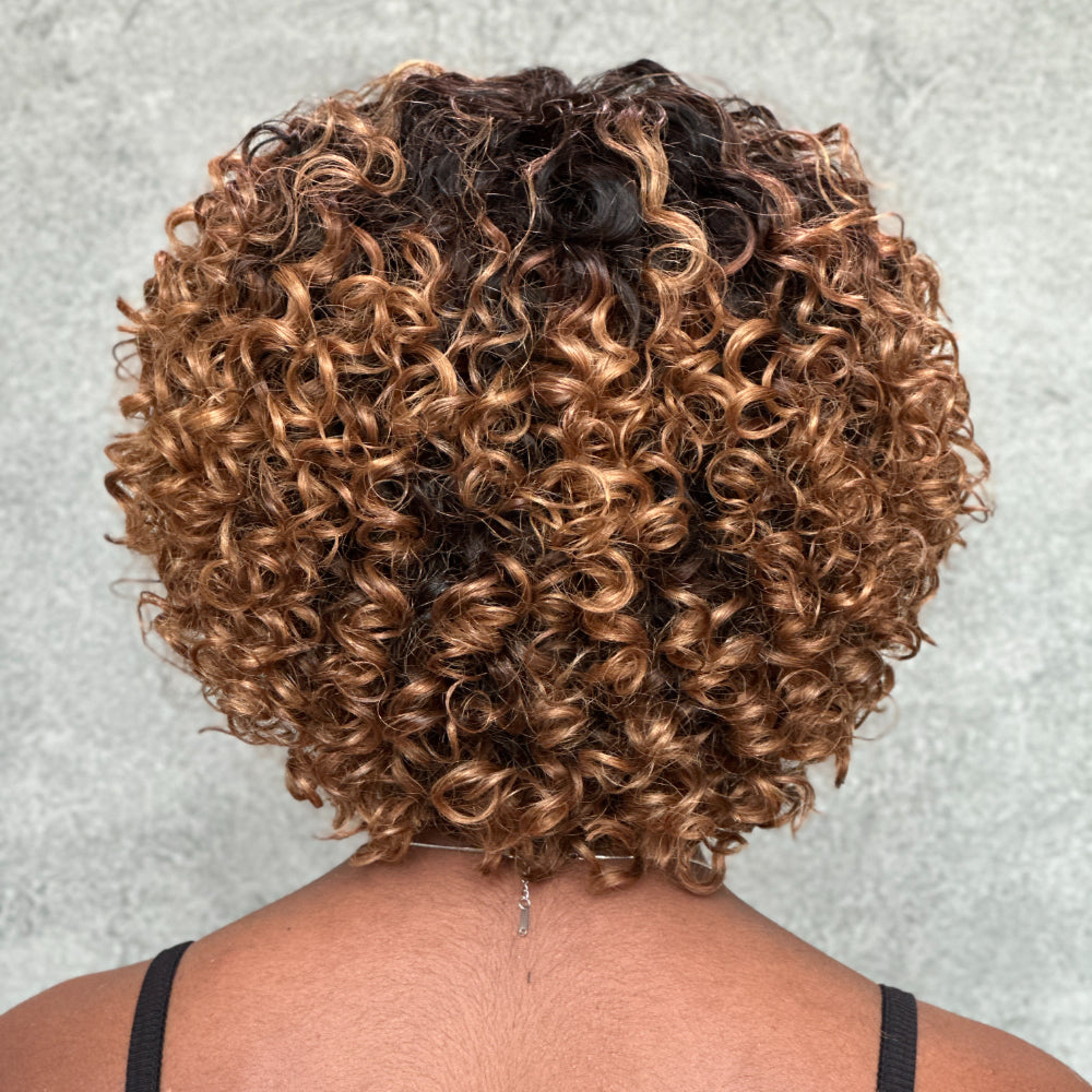 Glueless Gradient Gold Brown No Lace Bob Wig