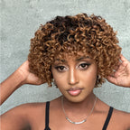Glueless Gradient Gold Brown No Lace Bob Wig