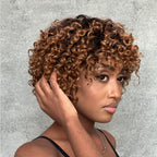 Glueless Gradient Gold Brown No Lace Bob Wig