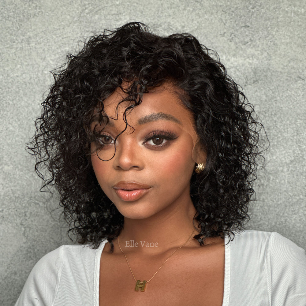Elle Vane Black Free Side Parting Water Wave Wig