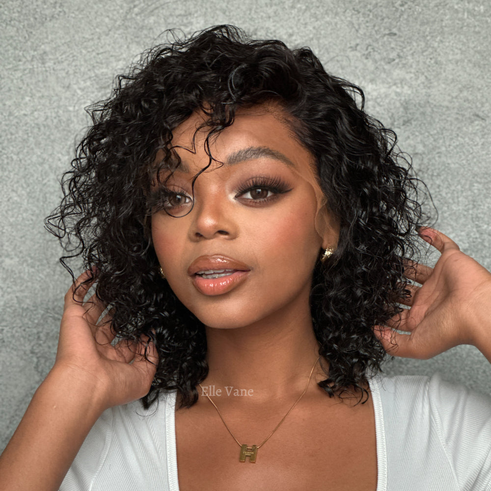Elle Vane Black Free Side Parting Water Wave Wig