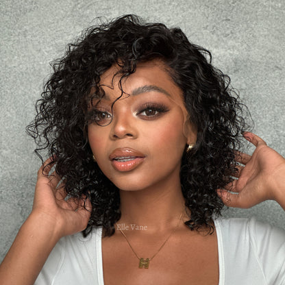 Elle Vane Black Free Side Parting Water Wave Wig