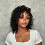 Elle Vane Black Free Side Parting Water Wave Wig