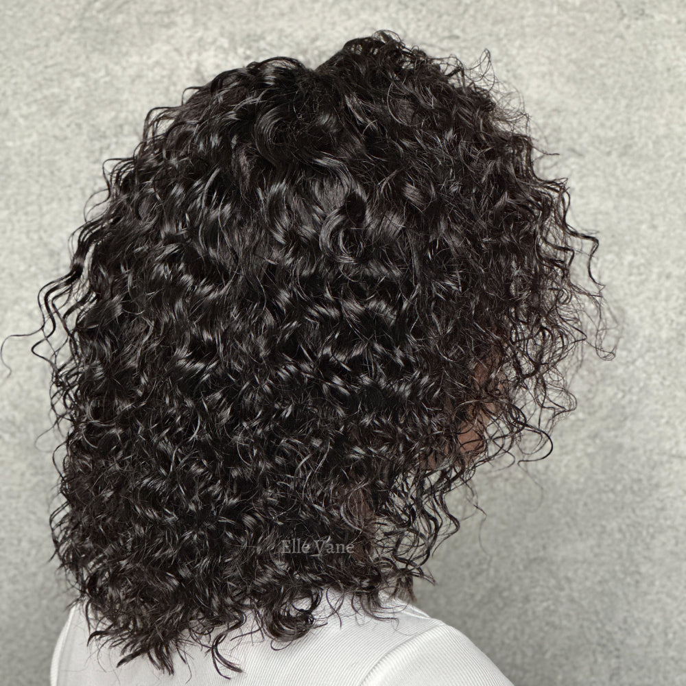 Elle Vane Black Free Side Parting Water Wave Wig