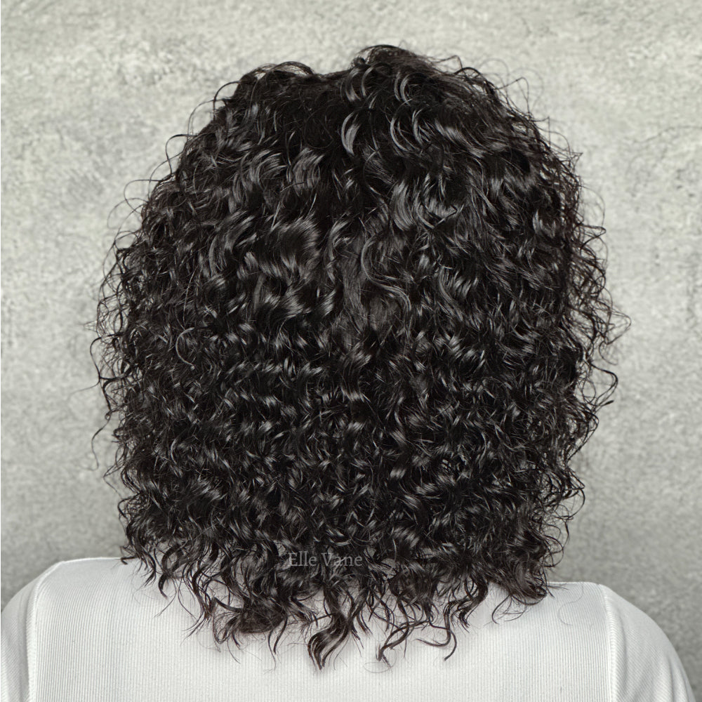 Elle Vane Black Free Side Parting Water Wave Wig