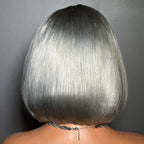 Elle Vane Silver Grey 13x4 Lace Frontal Bob Wig