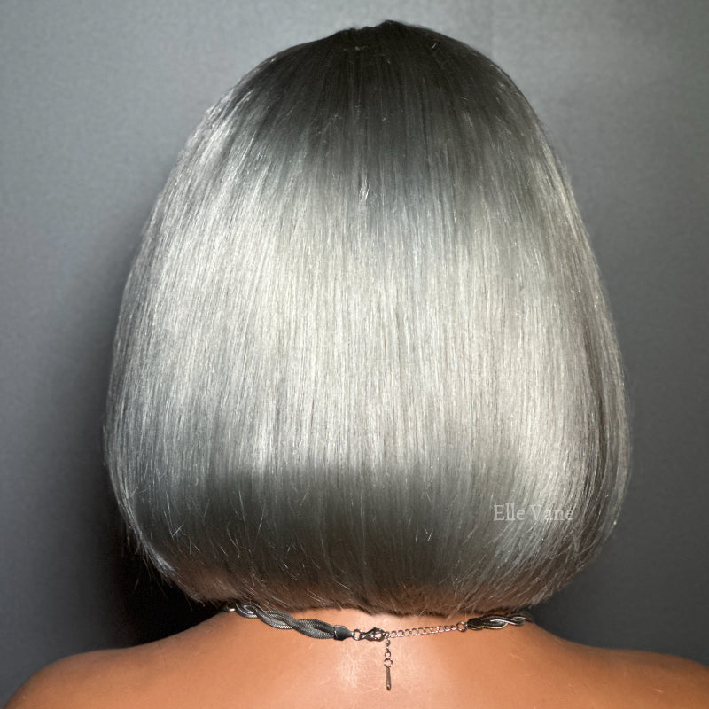Elle Vane Silver Grey 13x4 Lace Frontal Bob Wig