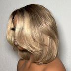 Elle Vane 5x5 Gray Gold layered Cut bob Wig