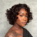 Elle Vane Glueless Dark Brown 5x5 Lace Closure Wave Bob Wig