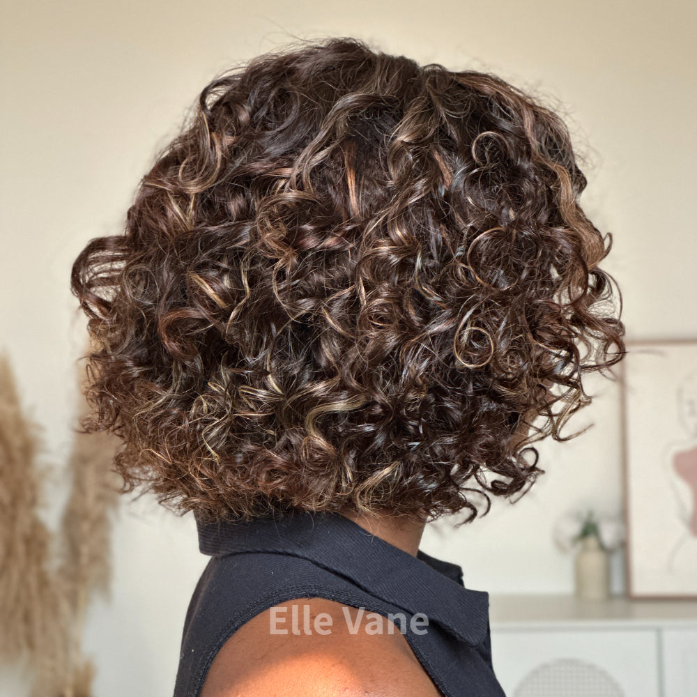 Elle Vane Middle Part Blonde Highlight 5x5 Lace Curly Wig
