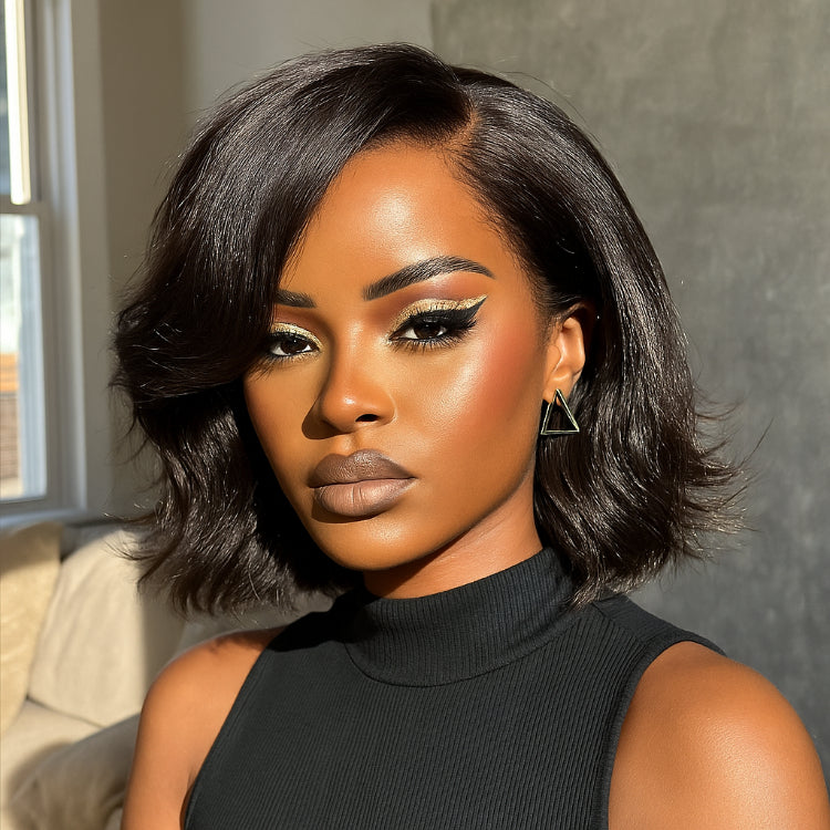 Elle Vane Natural Black Side Bangs Wig