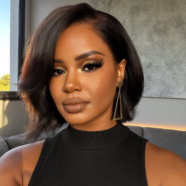 Elle Vane Natural Black Side Bangs Wig
