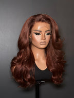 Elle Vane Reddish brown Side Part Layer 13x4 Lace Front Wig