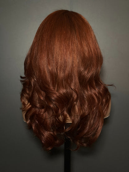 13x4 Red Brown Side Part Layer Wig