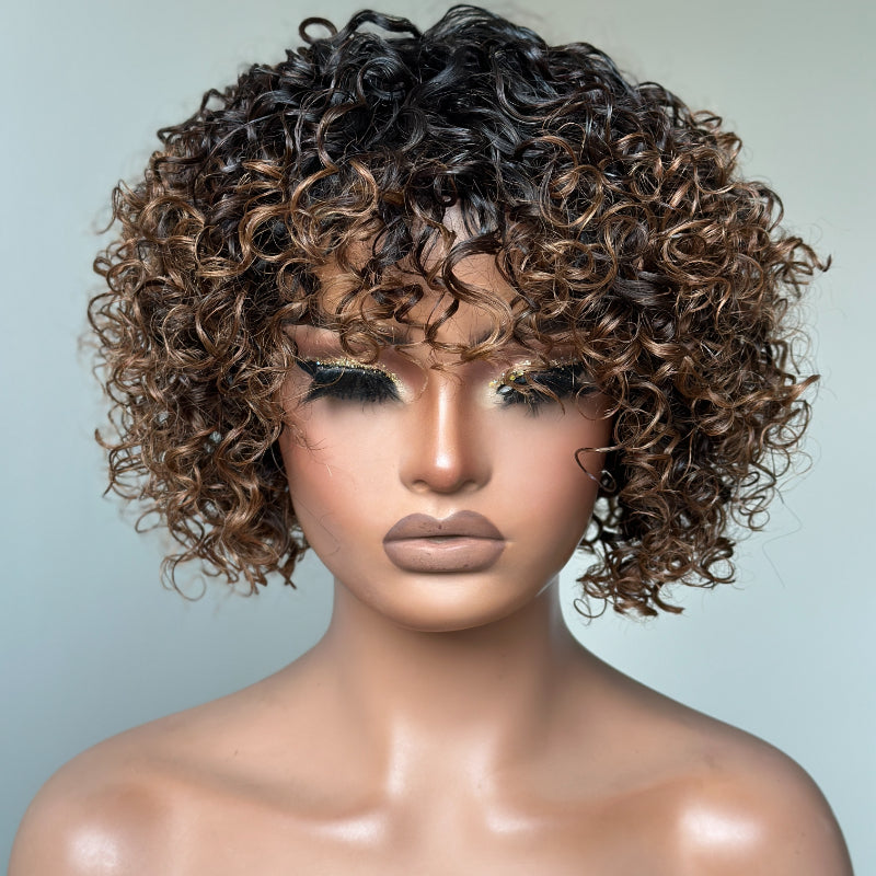 Put on & Go Gradient Curly Bob Wig
