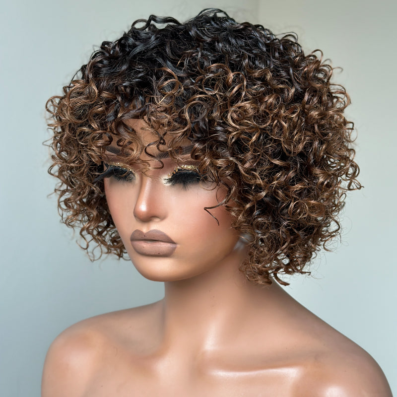 Put on & Go Gradient Curly Bob Wig