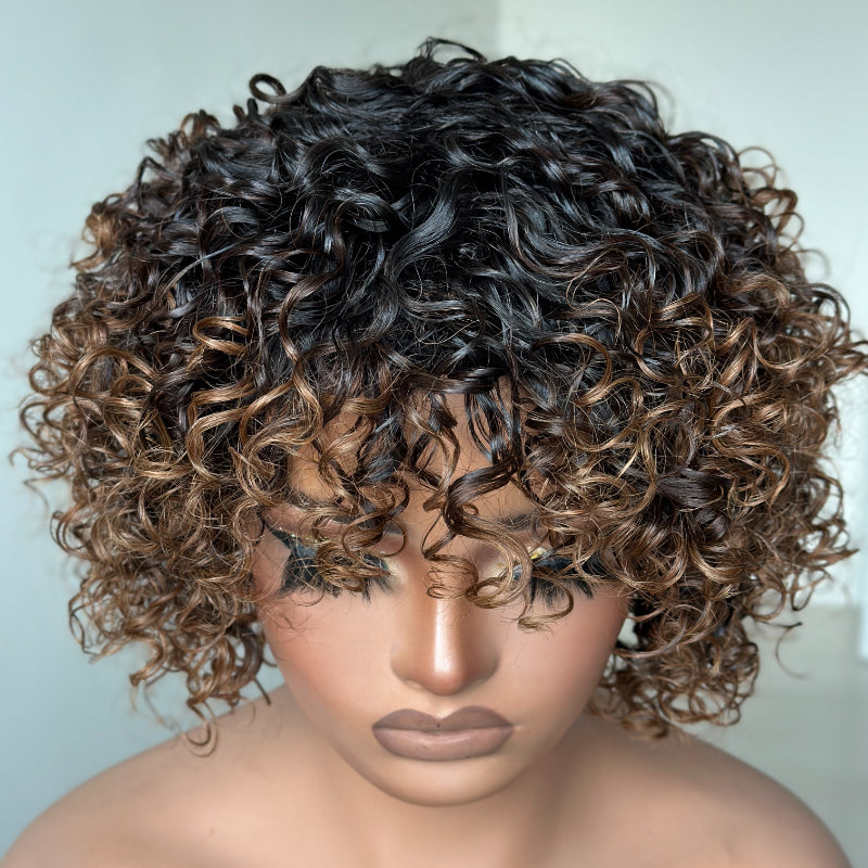 Put on & Go Gradient Curly Bob Wig