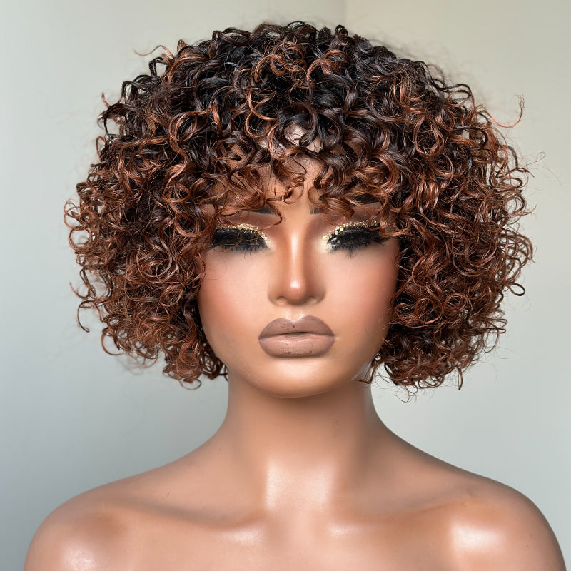 Put on & Go Gradient Curly Bob Wig