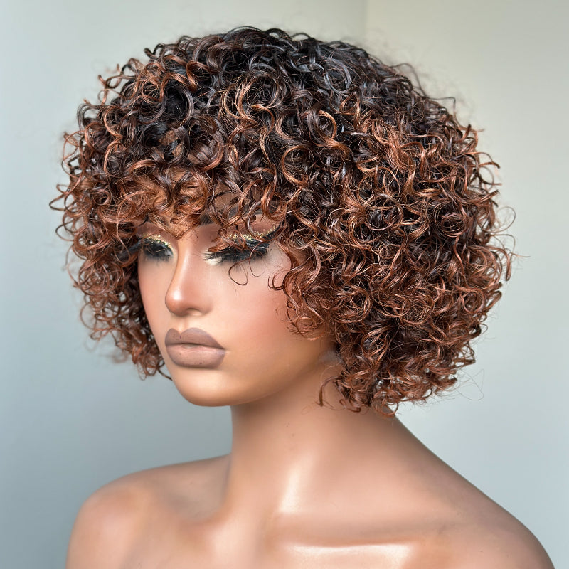 Put on & Go Gradient Curly Bob Wig