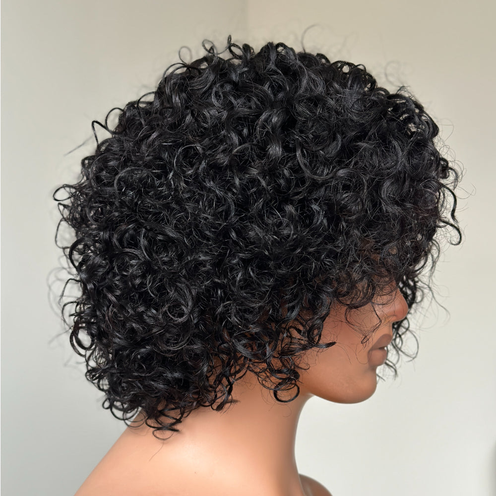 Elle Vane Put On & Go Short Pixie Cut Curly Bob Wig