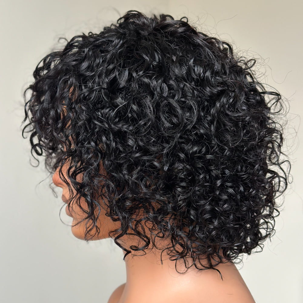 Elle Vane Put On & Go Short Pixie Cut Curly Bob Wig