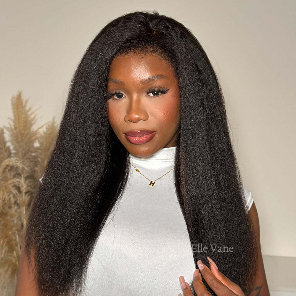 Elle Vane Kinky Edges 13x4 HD Lace Front Kinky Straight Wig