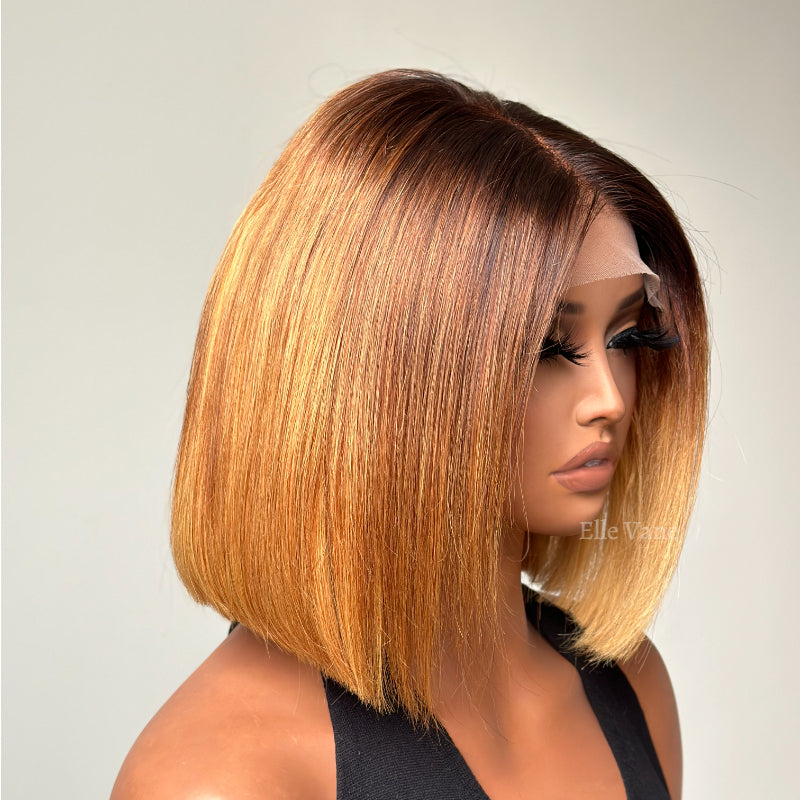 Elle Vane Gradient Honey Blonde 5x5 Lace Bob Wig